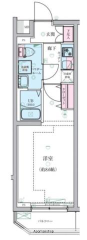 GENOVIA桜上水SKYGARDEN(1K/2階)の間取り写真