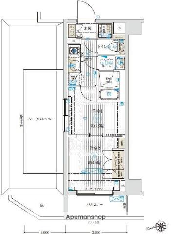 ブライズ中野哲学堂(2K/9階)の間取り写真