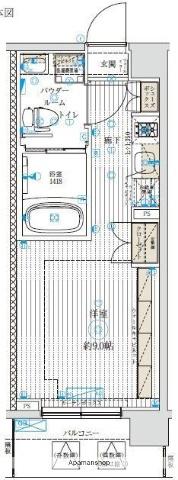 ブライズ中野哲学堂(ワンルーム/2階)の間取り写真