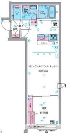 ジェノヴィア中野坂上(1LDK/1階)の間取り写真