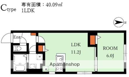 ALATO中野富士見町(1LDK/3階)の間取り写真