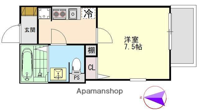 セレーノ中井(1K/3階)の間取り写真