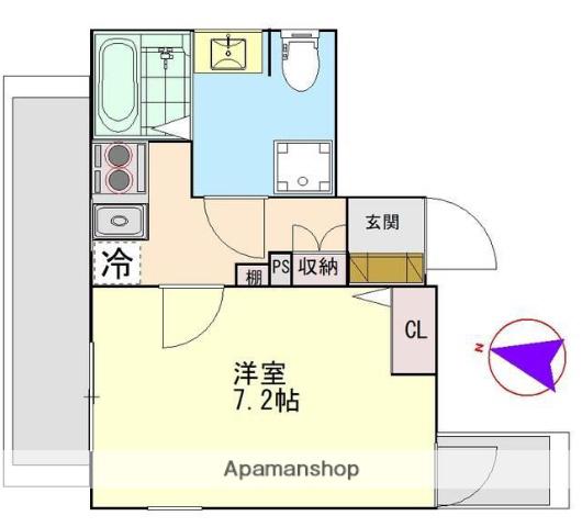 セレーノ中井(2DK/1階)の間取り写真