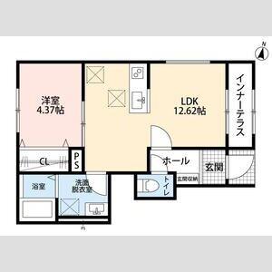 リーブルファイン練馬西大泉Ⅱ(1LDK/1階)の間取り写真