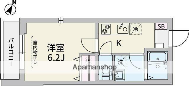 ウィールクレスト(1K/3階)の間取り写真