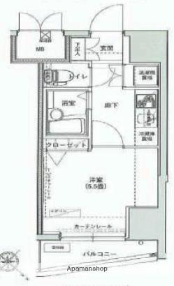 アイル池袋ノース参番館(1K/4階)の間取り写真