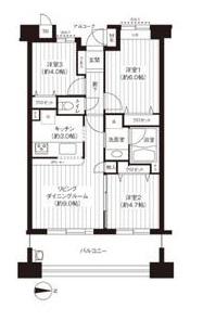 パークビューステージ東陽町(3LDK/3階)の間取り写真