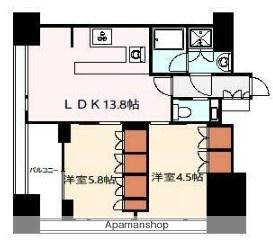 ティープエンテ(2LDK/12階)の間取り写真