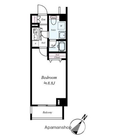 グラントゥルース押上(1K/5階)の間取り写真