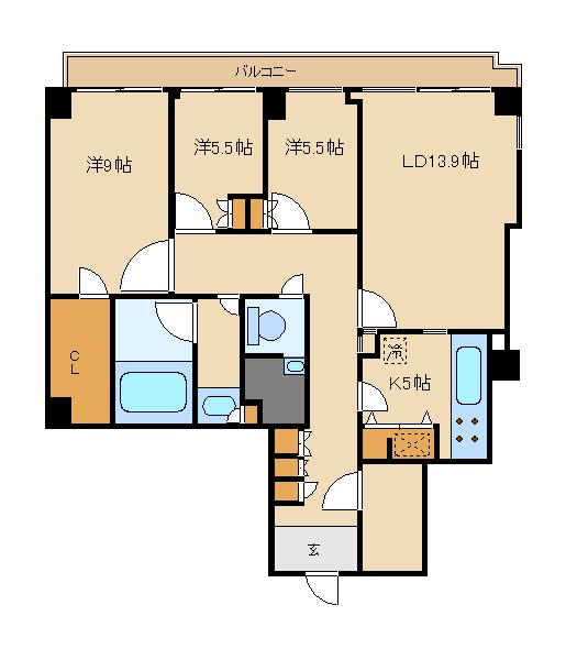 小石川パークタワー 11階階 間取り
