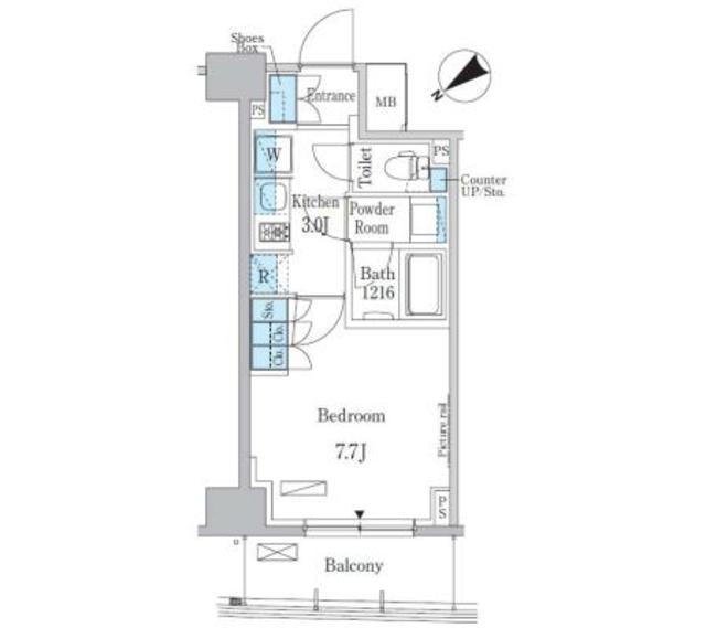 パークアクシス押上・隅田公園(1K/4階)の間取り写真