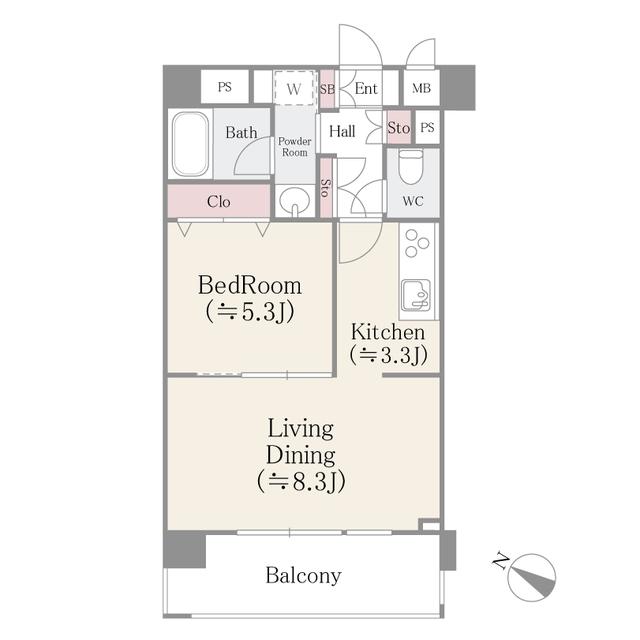 プロスペラール シーティオ(1LDK/2階)の間取り写真