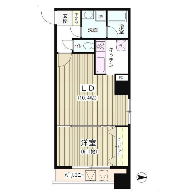 アクアコート(1LDK/7階)の間取り写真