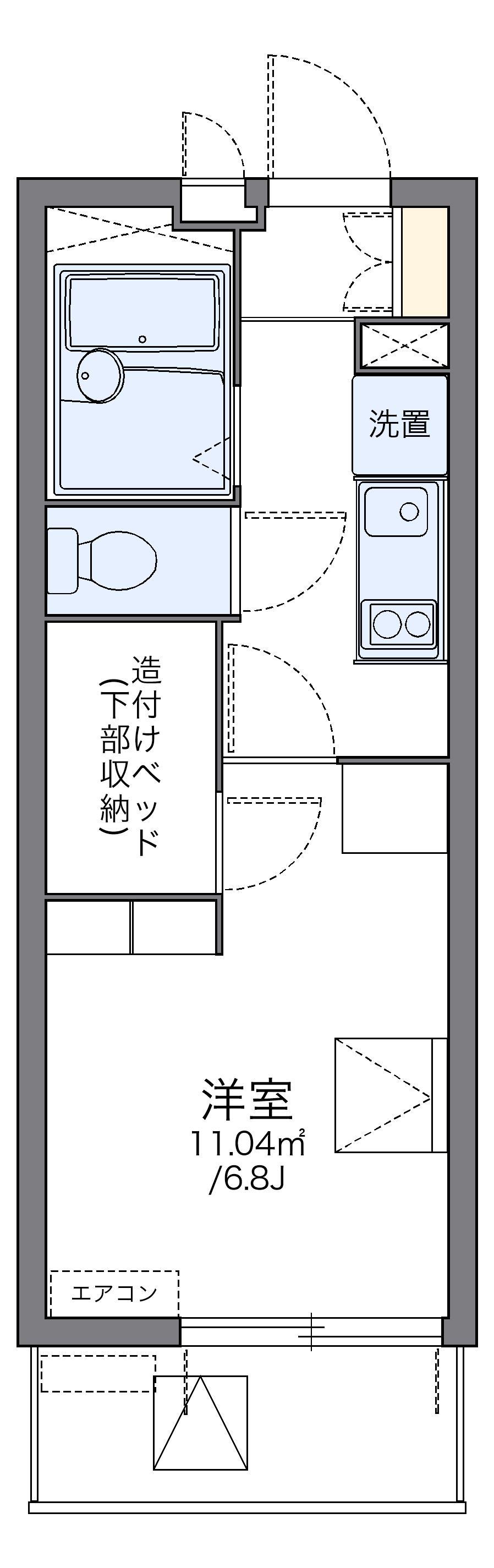 レオパレス市川原木 3階階 間取り