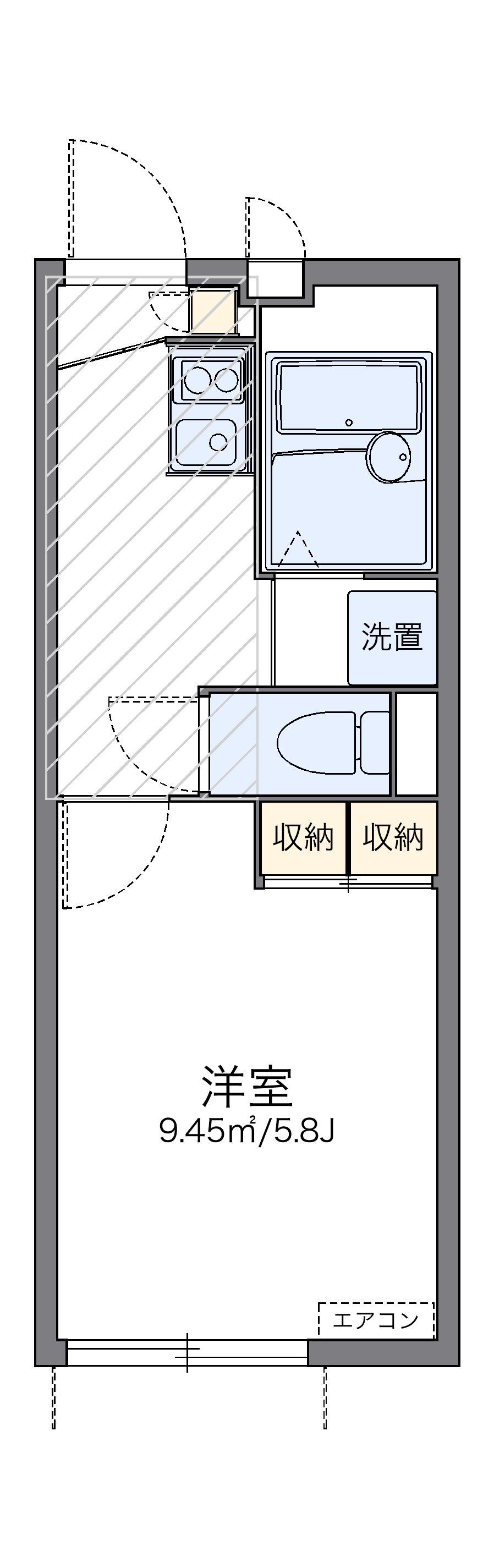 レオパレスピッコロ(1K/1階)の間取り写真