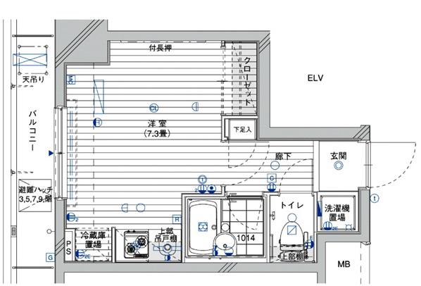 メインステージ錦糸町Ⅳ(ワンルーム/4階)の間取り写真