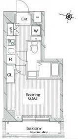 グランヴァンフリステーラ東陽町(1K/3階)の間取り写真