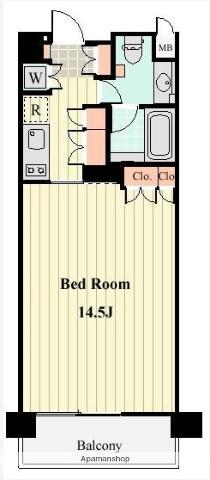 WILLDO清澄(1K/4階)の間取り写真