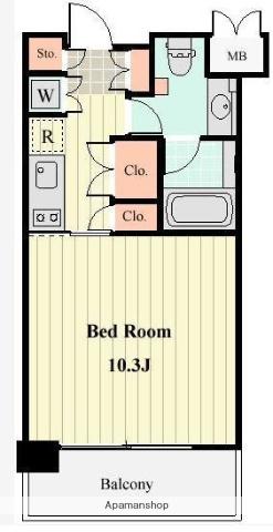 WILLDO清澄(1K/5階)の間取り写真