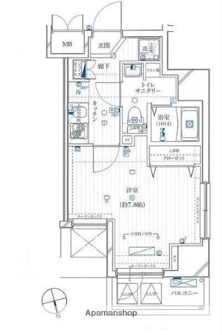 スプレスター東陽町アリビエ(1K/7階)の間取り写真