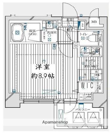 ライズコート木場ステーションフロント(1K/5階)の間取り写真