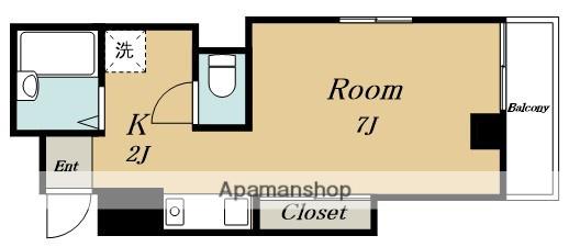 ミートピア北砂(1K/3階)の間取り写真