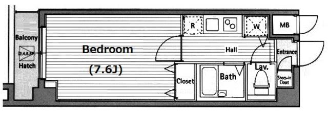 グランド・ガーラ西麻布(1K/9階)の間取り写真