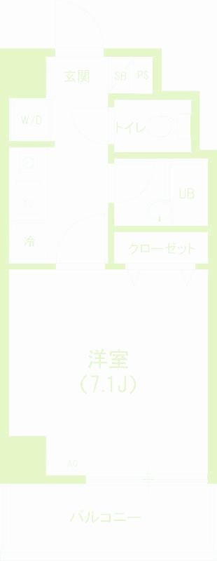 ヴィラクリヤマ(1K/4階)の間取り写真