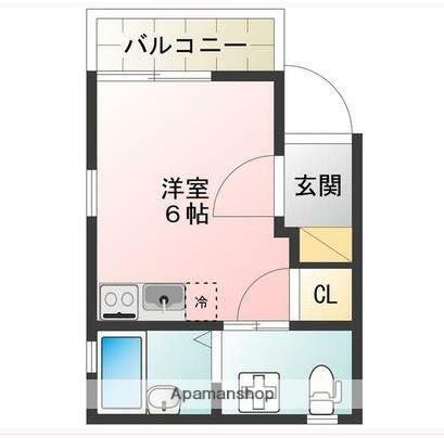 GLANTREE(ワンルーム/1階)の間取り写真