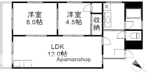 第五小崎ビル(2LDK/3階)の間取り写真