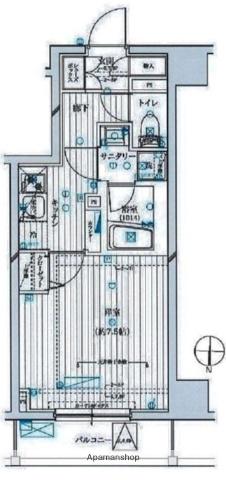 ライズコート住吉(1K/4階)の間取り写真