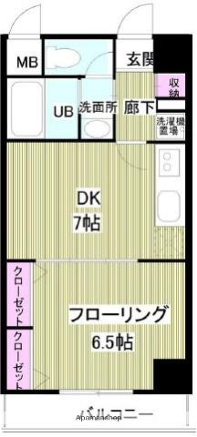 TKレジデンス(1DK/3階)の間取り写真