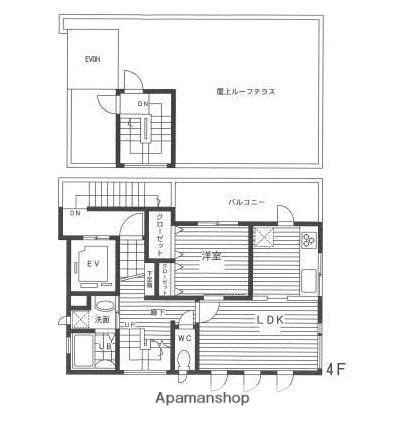 M S清澄白河(1LDK/4階)の間取り写真
