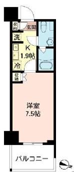 MFPRコート木場公園(1K/3階)の間取り写真