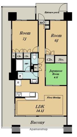 オーベル東陽町サウシア(3LDK/3階)の間取り写真