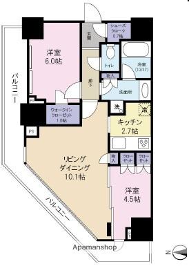 勝どきビュータワー 8階階 間取り