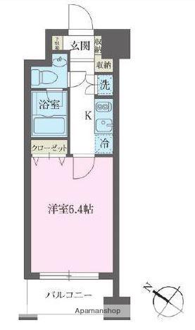 KDXレジデンス森下千歳(1K/2階)の間取り写真