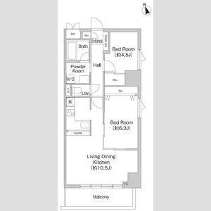 プライムアーバン町屋サウスコート(2LDK/5階)の間取り写真