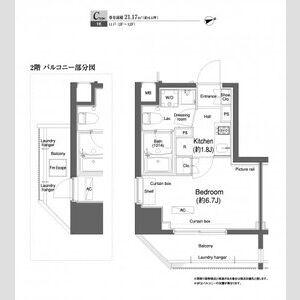 プラウドフラット門前仲町Ⅰ(1K/4階)の間取り写真
