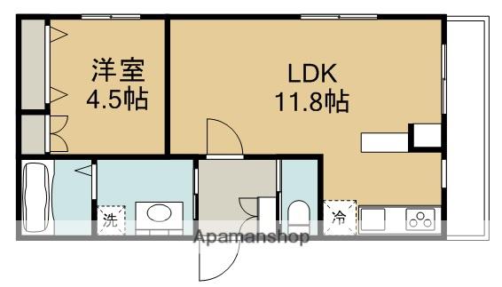 グランディールKS(1LDK/3階)の間取り写真
