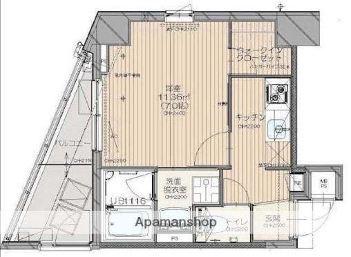 ベルネージュ(1K/4階)の間取り写真