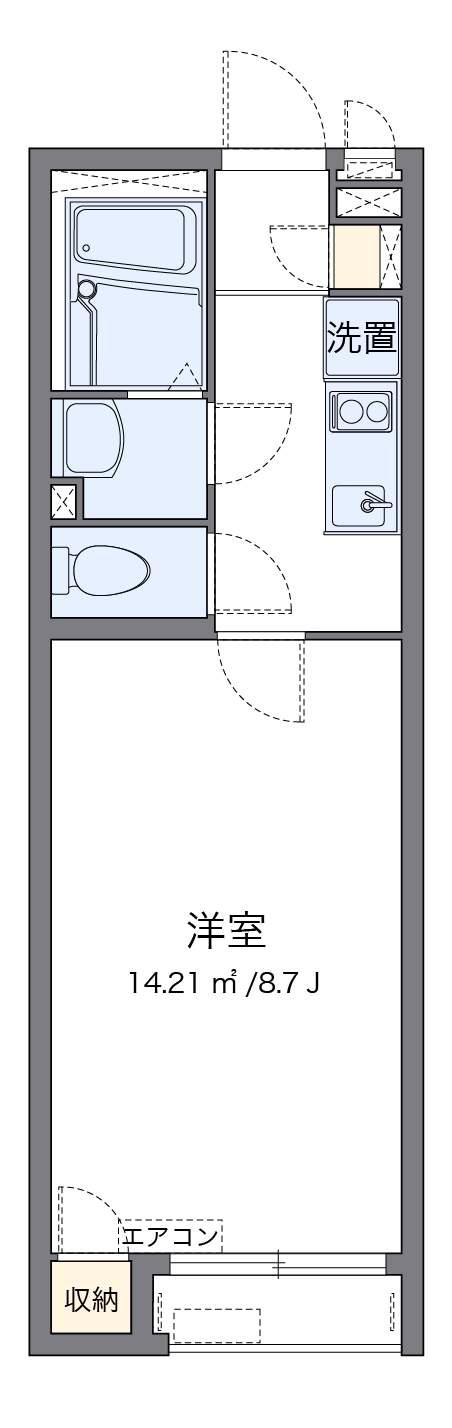 クレイノクエスタⅡ(1K/2階)の間取り写真