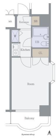 木下ダイヤモンドパレス(1K/3階)の間取り写真