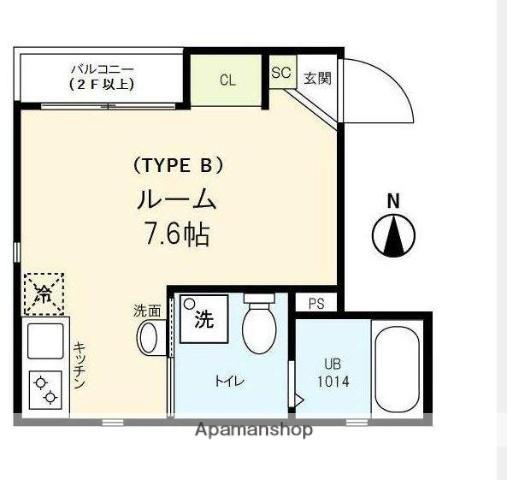 エスト清澄白河(ワンルーム/3階)の間取り写真