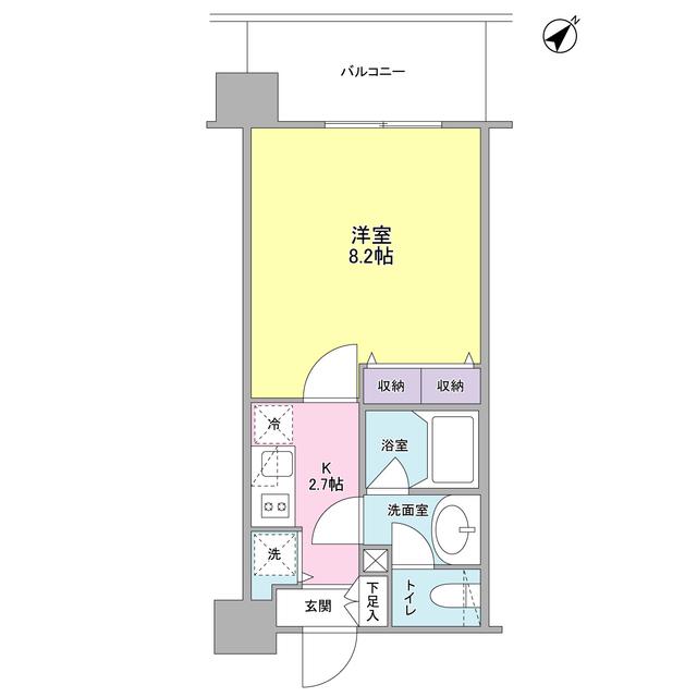 プロスペクト東雲橋(1K/8階)の間取り写真