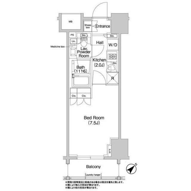 コンフォリア浅草橋(1K/2階)の間取り写真