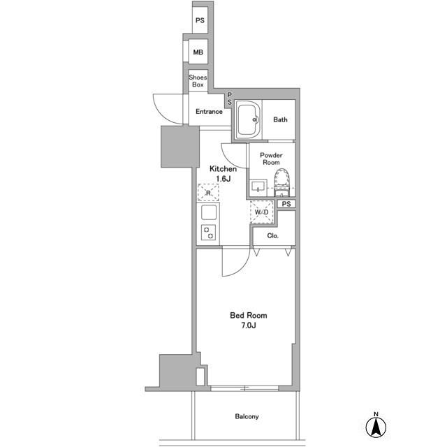 リバーレ浅草ウエスト(1K/12階)の間取り写真