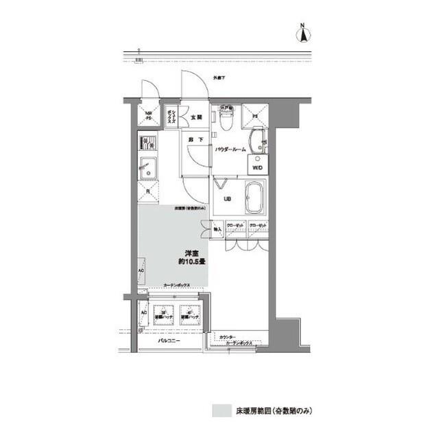 コンフォリア芝公園(ワンルーム/4階)の間取り写真