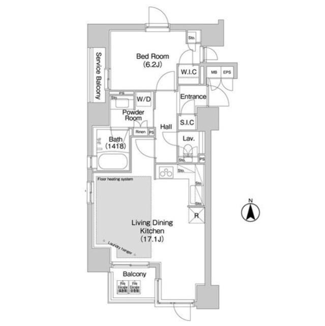 コンフォリア赤坂(1LDK/11階)の間取り写真