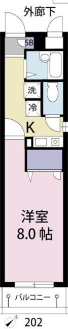 アヴニールAKISHIN(1K/2階)の間取り写真